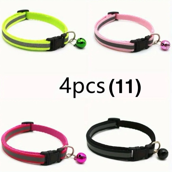 Brand New Reflective Pet Collar with Bell for Cats and Dogs (4 pcs) - Picture 14 of 16